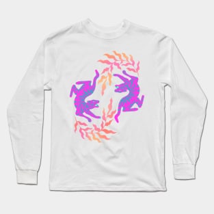 In the Jungle - Maximalist Tiger Drawing Long Sleeve T-Shirt